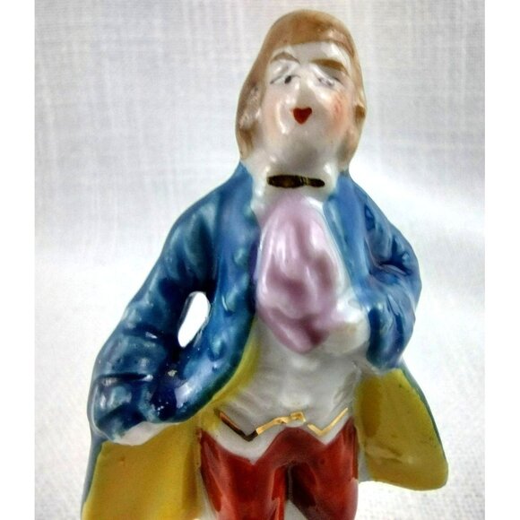 Colonial Noble Man Vintage Occupied Japan Hand Painted 3 Inch Statue - Picture 3 of 12